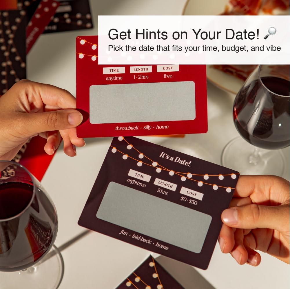 It's a Date!, 40 Fun and Romantic Scratch Off Date Night Ideas for Him, Her, Girlfriend, Boyfriend, Wife, Husband & Couples, Stocking Stuffers for Men and Women